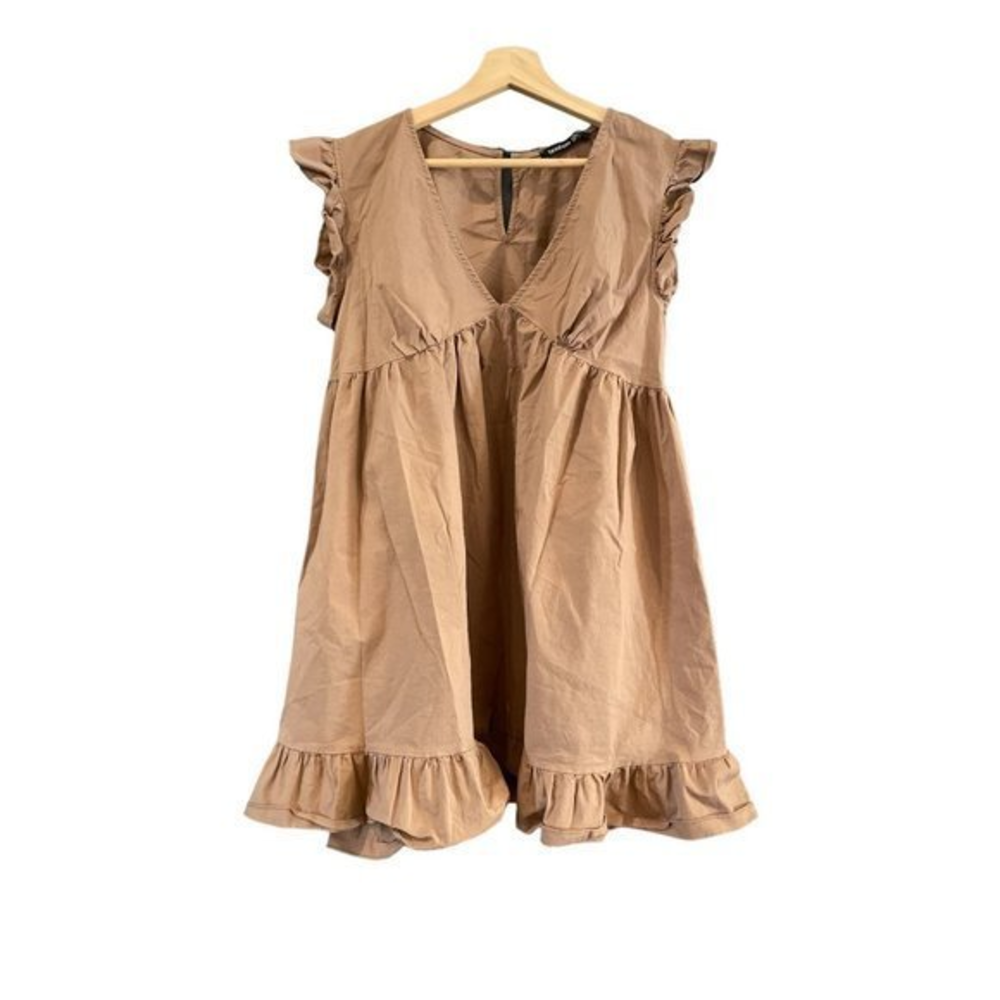 BOOHOO BROWN/TAN‎ MINI DRESS SIZE 8 WOMAN